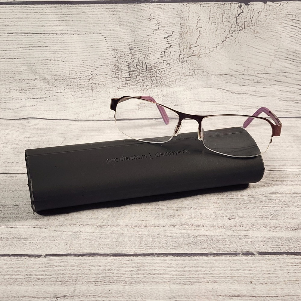 ProDesign Denmark 6124 c.5022 Burgundy Purple Semi-Rimless Eyeglasses 51-16-135